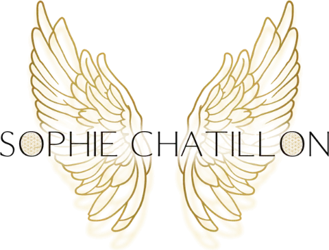 logo sophie chatillon hypnose revelation accueil Logo de Sophie Chatillon, hypnothérapeute : son nom entre deux ailes d’ange dorées